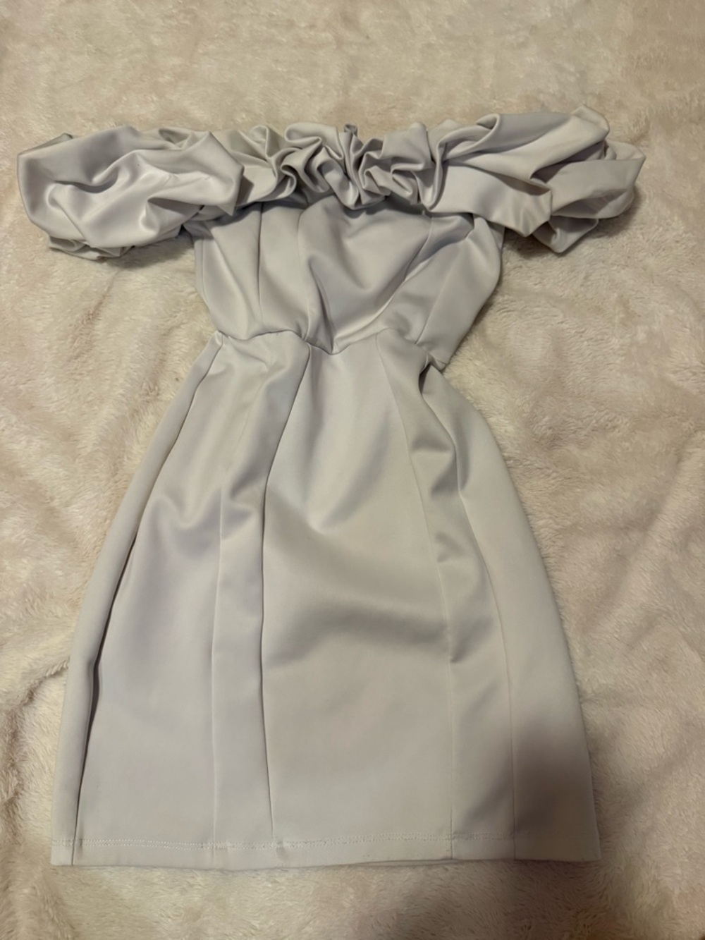 Windsor Light Gray One-Shoulder Ruffle Cocktail Dress